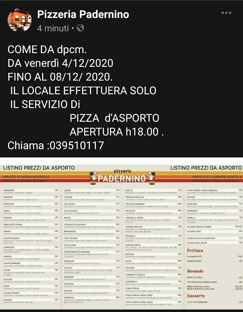 Menu_Pizzeria Padernino_Paderno d'Adda_immagine_2