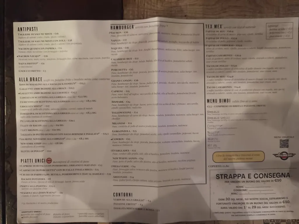 Menu_Arizona 66 - Palazzo Pignano_Palazzo Pignano_image_1