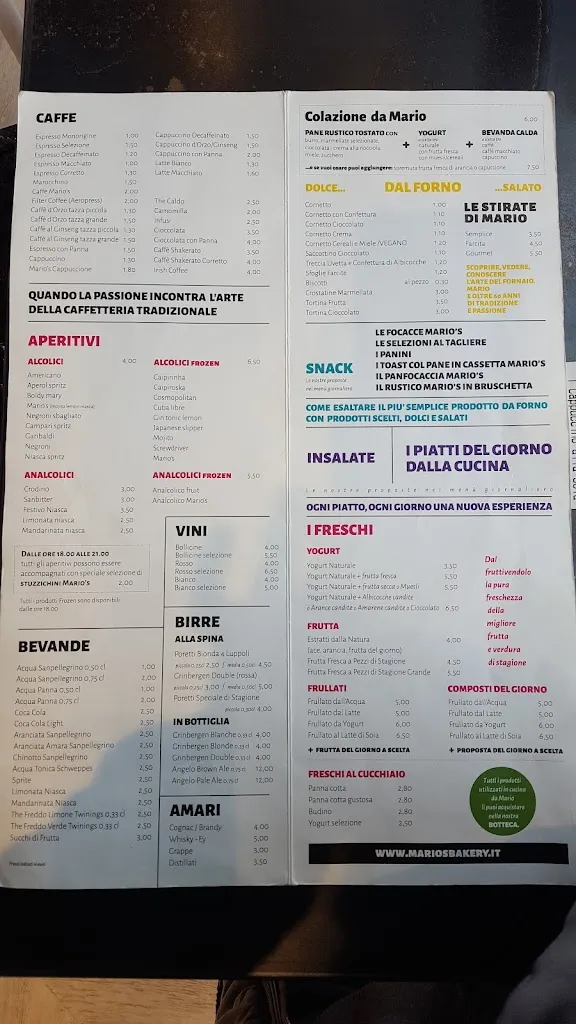 Menu_Mario's Bakery_Pedrengo_image_1