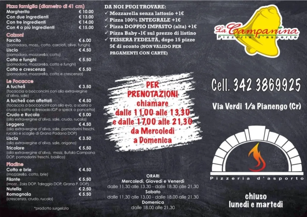 Menu_La Campanina - pizzeria d'asporto_Pianengo_image_3