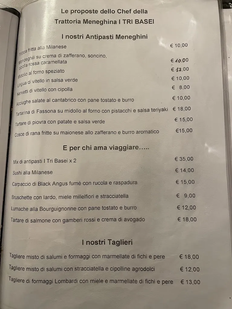 Menu_Ristorante I Tri Basei | trattoria meneghina_Poasco-Sorigherio_image_1