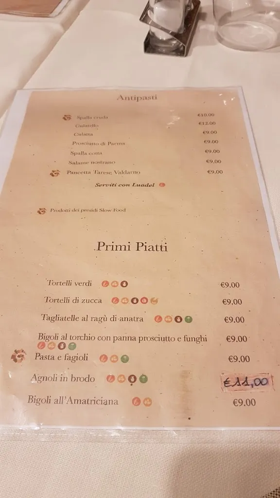 Menü_Ristorante Cavalier Saltini_Pomponesco_Bild_1