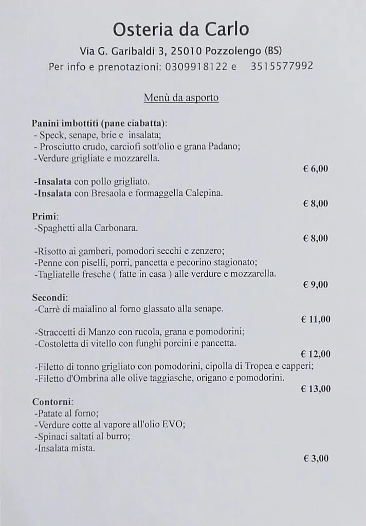 Menu_Osteria da Carlo_Pozzolengo_image_1