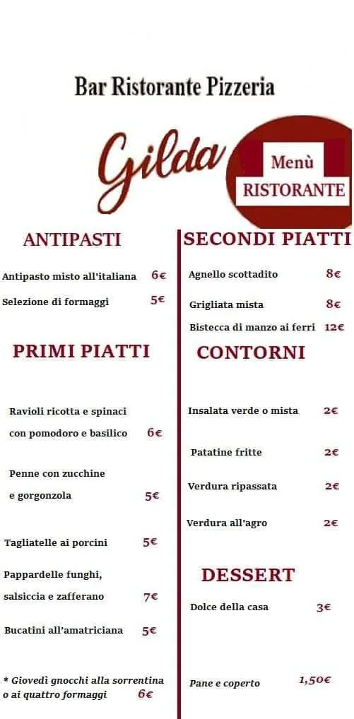 Menu_Ristorante, Pizzeria Gilda_Capistrello_image_1
