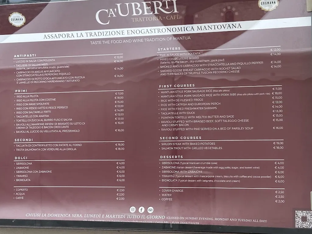 Menu_Ca' Uberti Trattoria_Provincia di Mantova_immagine_1