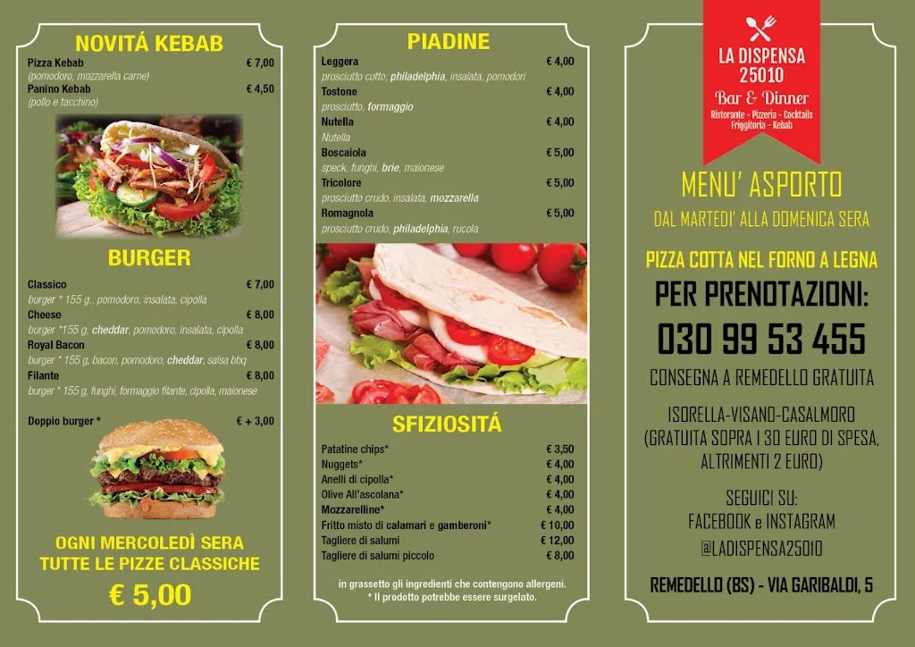Menu_La Dispensa 25010 - Ristorante - Pizzeria - Cocktail bar_Remedello_image_1