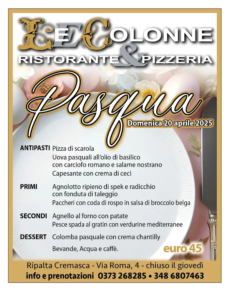 Menu_Pizzeria Le Colonne Restaurant_Ripalta Nuova_image_1