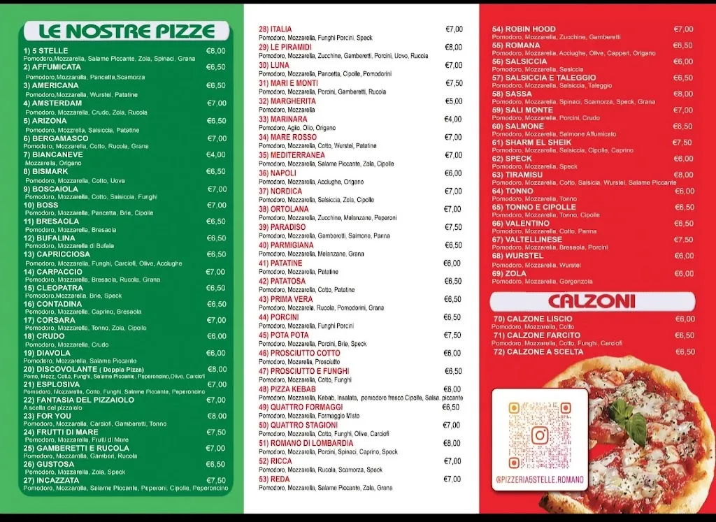 Menu_Pizzeria 5 stelle_Romano di Lombardia_image_1