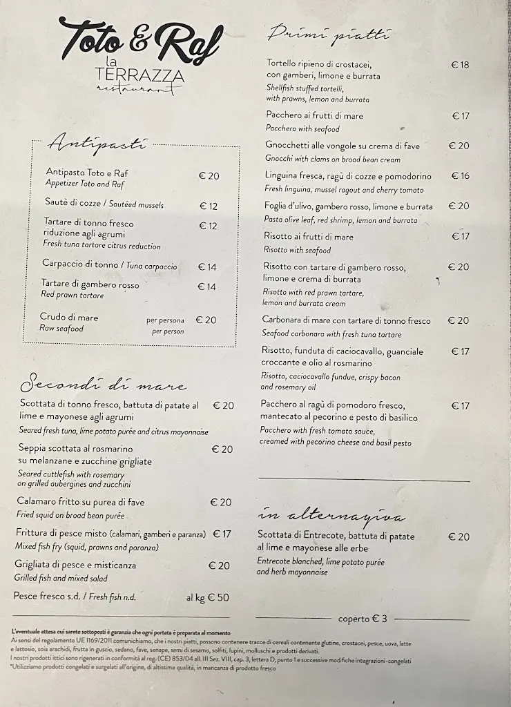 Menu_Toto & Raf Restaurant Brindisi_Brindisi_image_1