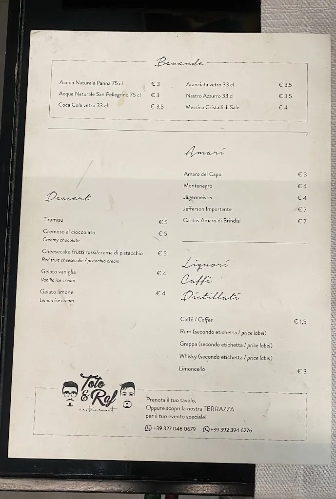 Menu_Toto & Raf Restaurant Brindisi_Brindisi_image_2