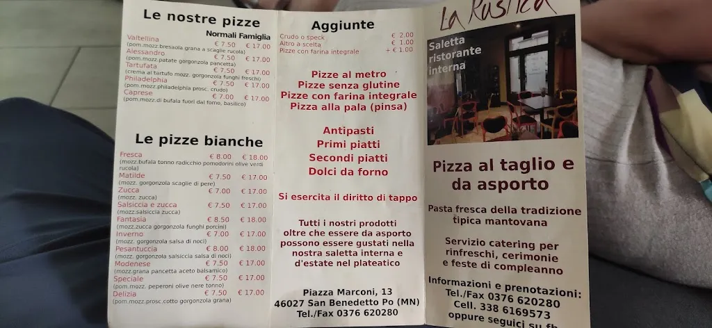 Menu_Ristorante Pizzeria Pasta Fresca La Rustica Maria Grazia Zoboli_San Benedetto Po_immagine_1