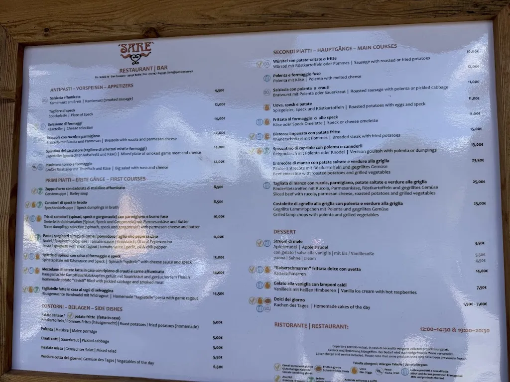 Menu_Restaurant Bar Konditorei Sarè_San Cassiano_image_2