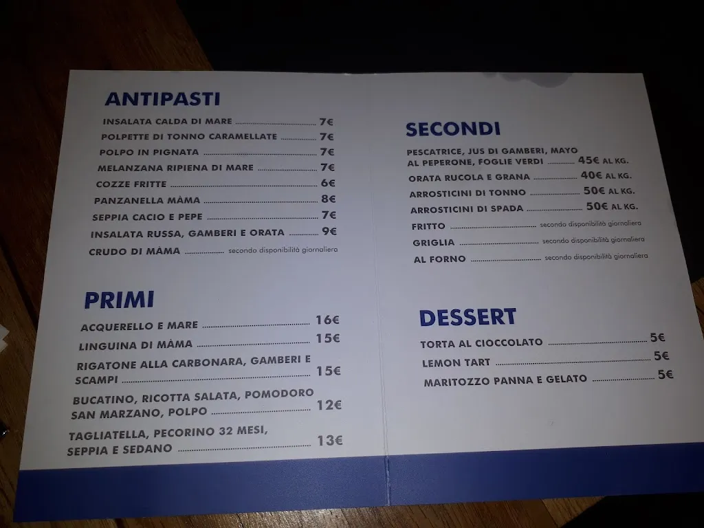 Menu_Màma - Trattoria di Mare_Brindisi_image_4