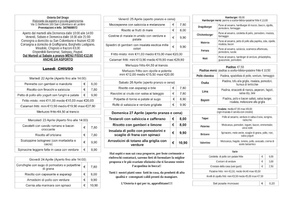 Menu_Osteria Del Drago Maznantin Sas_San Colombano al Lambro_image_1