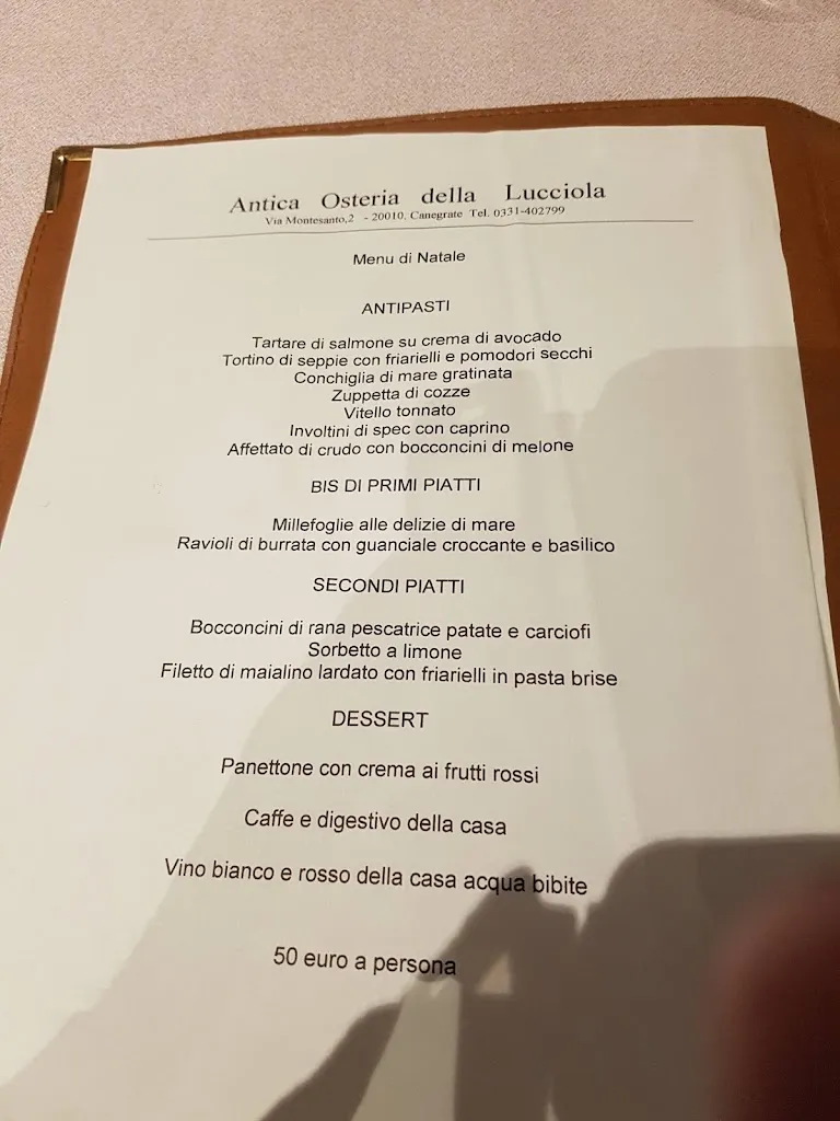 Menu_Osteria della Lucciola_San Giorgio Su Legnano_immagine_1