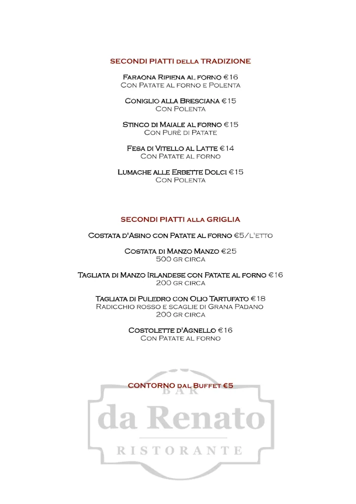 Menu_Trattoria Ristorante 