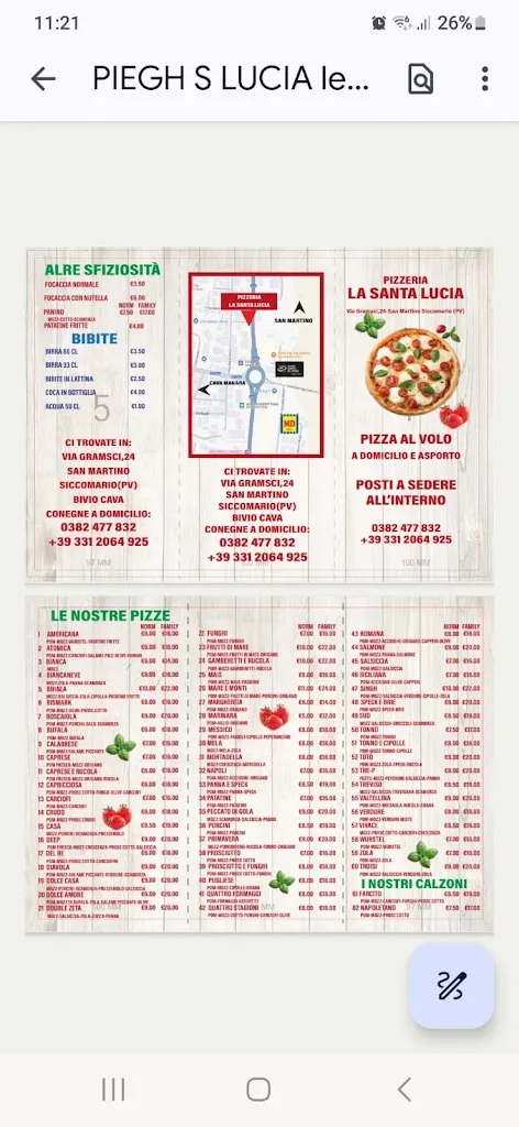 Menu_Pizzeria La Santa Lucia_San Martino Siccomario_image_2