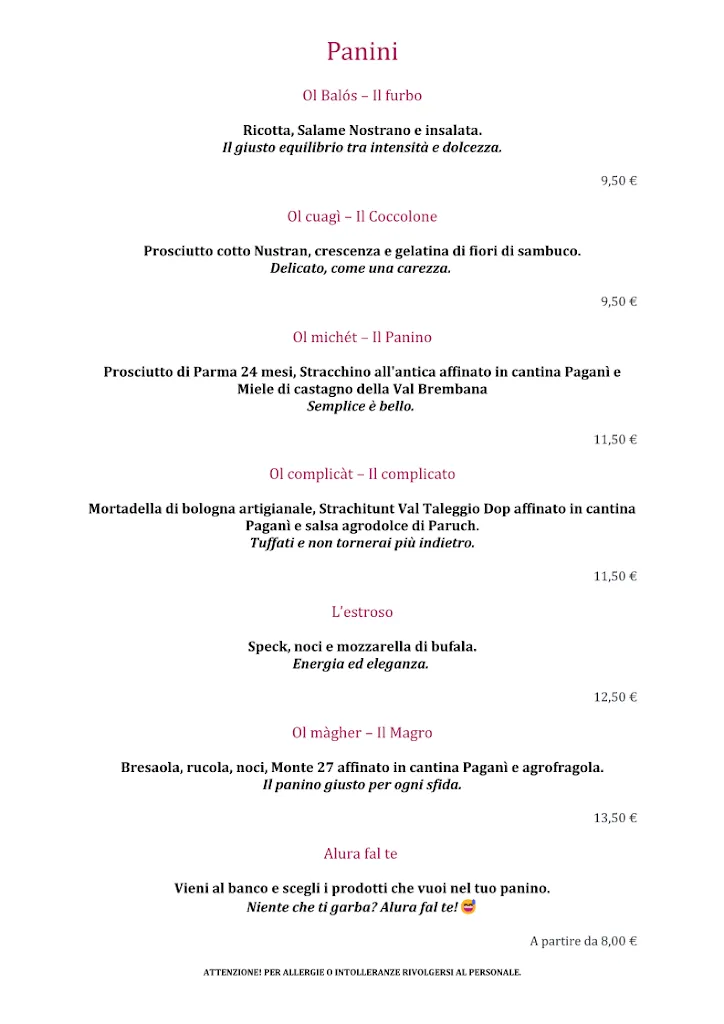 Menu_Paganì Antichi Sapori - San Pellegrino Terme_San Pellegrino Terme_image_1