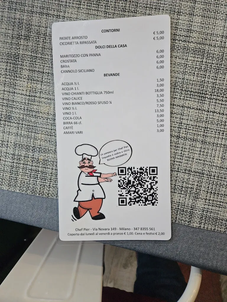 Menu_Chef Pier - Trattoria romana e Gastronomia_San Siro_image_1