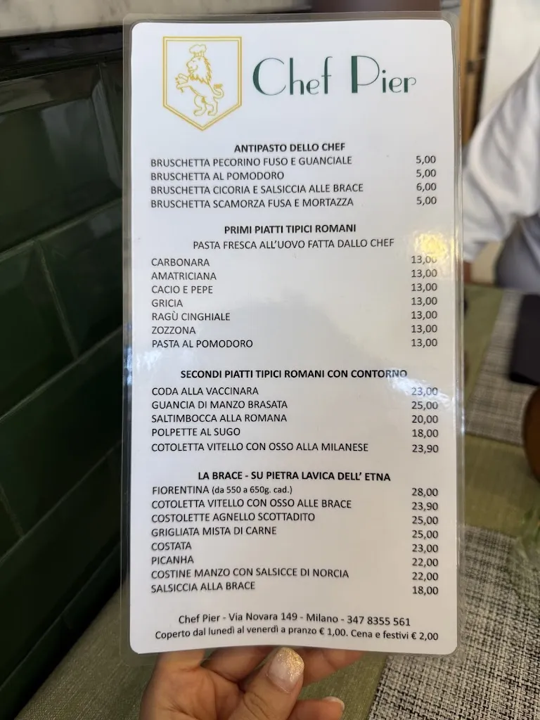 Menu_Chef Pier - Trattoria romana e Gastronomia_San Siro_image_2