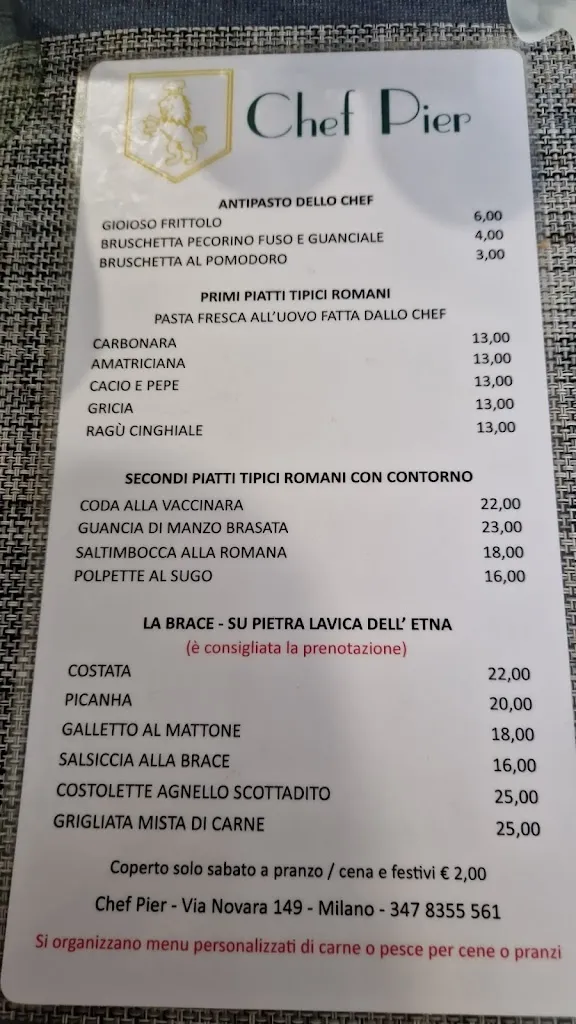 Menu_Chef Pier - Trattoria romana e Gastronomia_San Siro_image_3