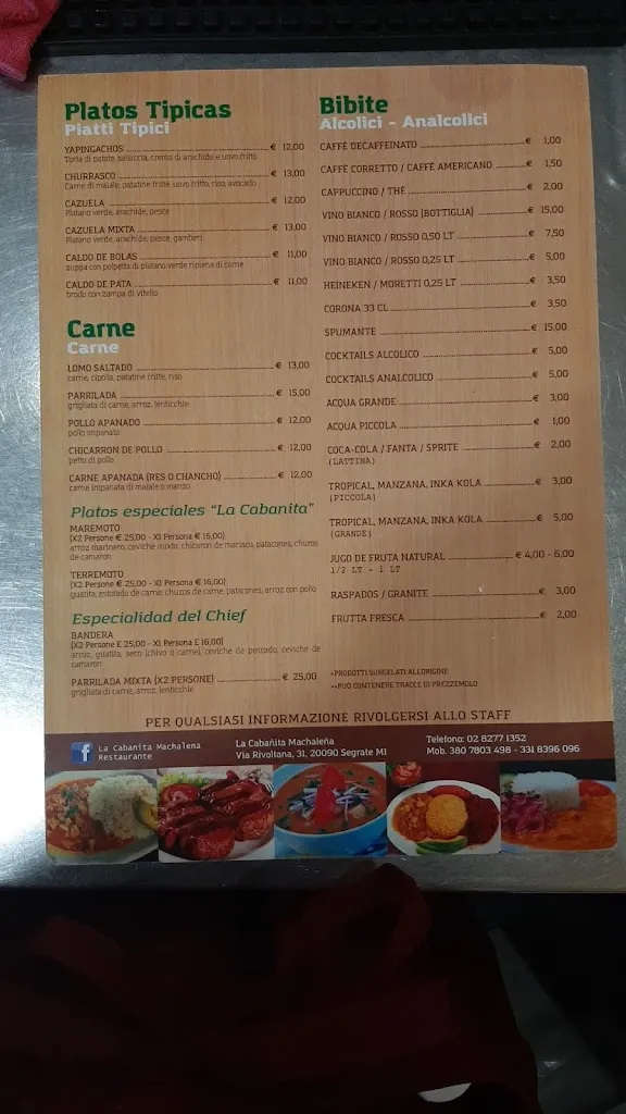 Menu_La cabañita machaleña_Segrate_image_2