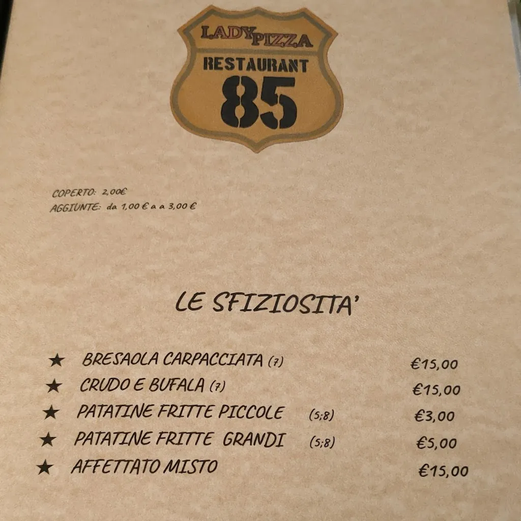 Menü_LADY PIZZA RESTAURANT 85_Sondalo_Bild_2