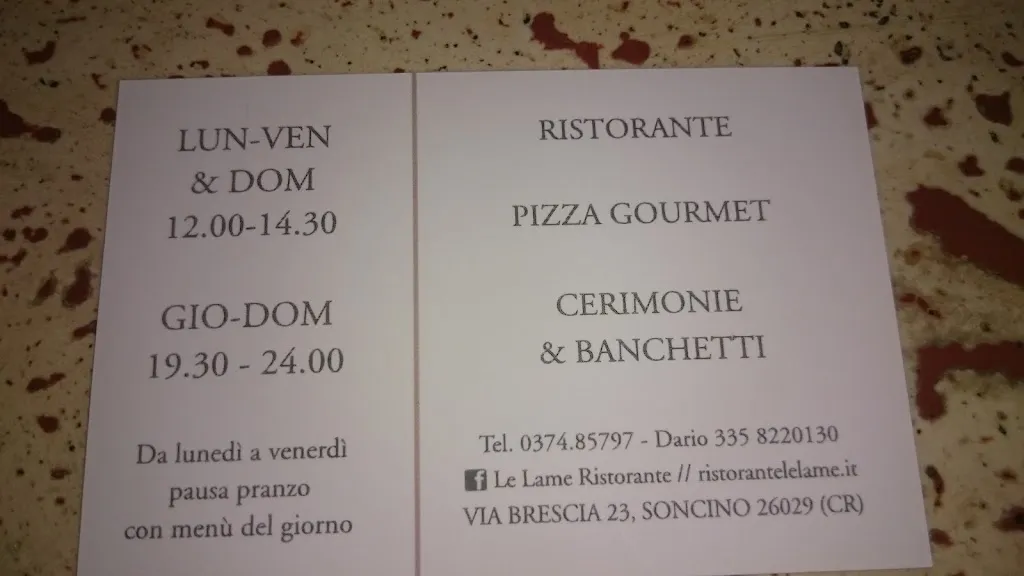 Menu_Fratellini's presso Ristorante Le Lame_Soncino_image_1
