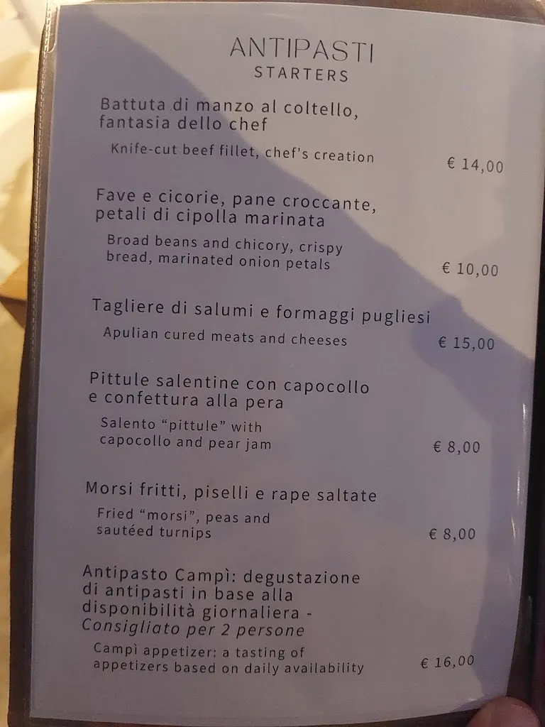 Menu_Ristorante Campì - Agriturismo_Campi Salentina_image_1