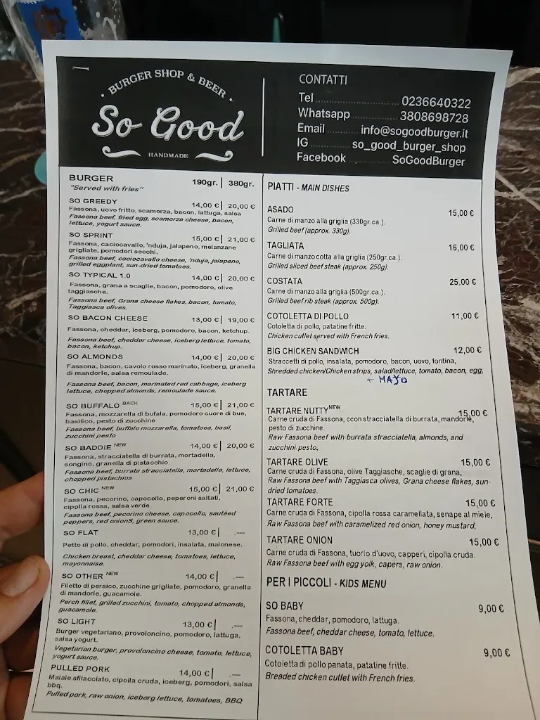 Menu_So Good - Burger Shop & Beer_Torrazza dei Mandelli_image_3
