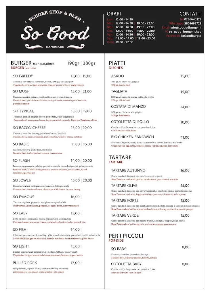 Menu_So Good - Burger Shop & Beer_Torrazza dei Mandelli_image_4