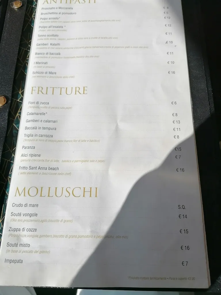 Menu_Sant'Anna Beach - Riccardo Di Luca_Torre del Mangano_image_1