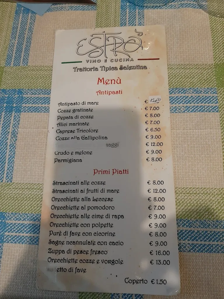 Menu_Estro Trattoria Enoteca...tipica salentina_Torre del Mangano_image_2