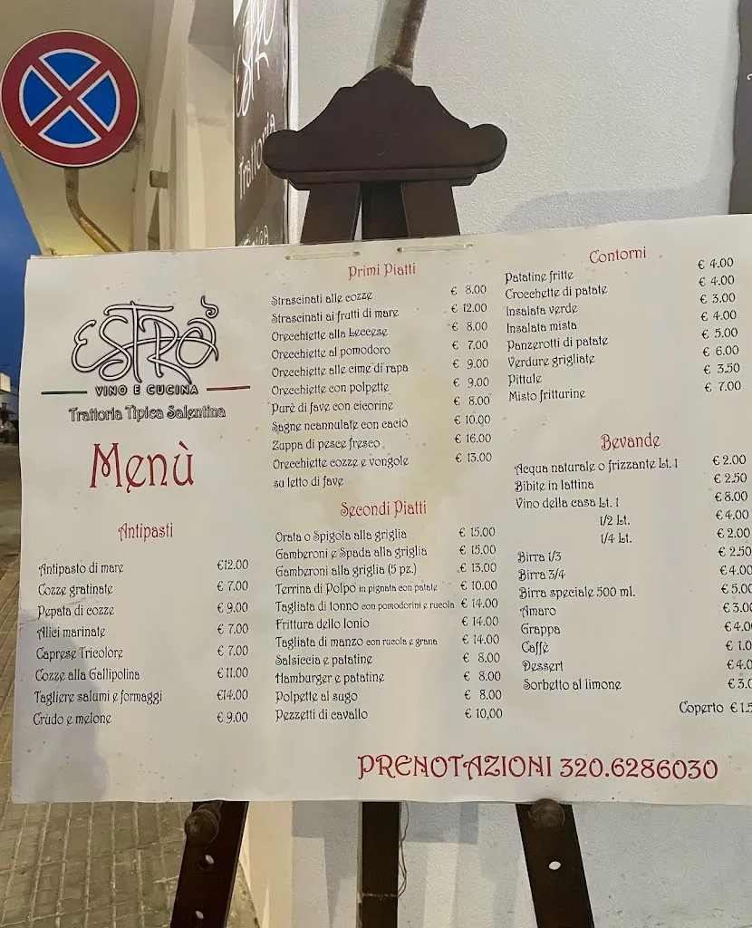 Menu_Estro Trattoria Enoteca...tipica salentina_Torre del Mangano_image_3
