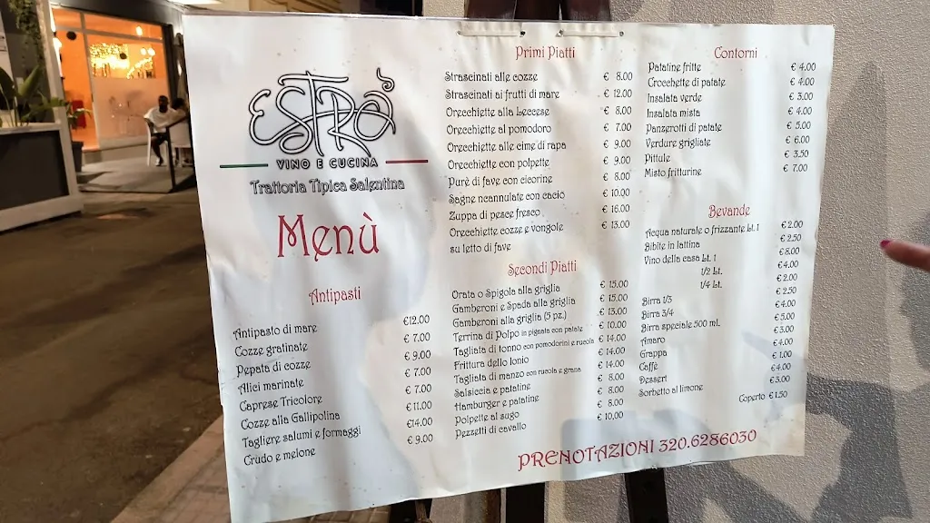 Menu_Estro Trattoria Enoteca...tipica salentina_Torre del Mangano_image_4