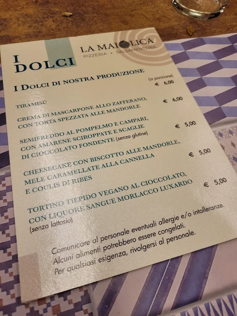 Menu_Pizzeria La Maiolica_Trenzano_image_1