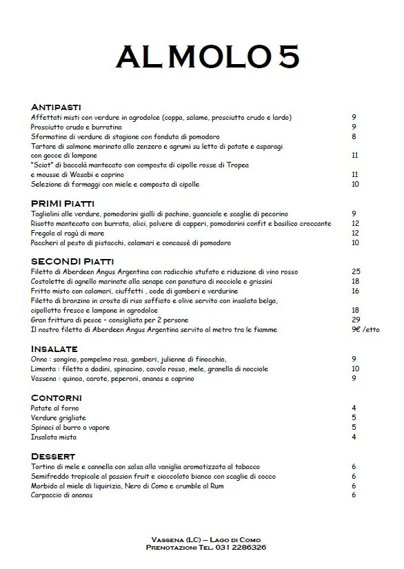 Menu_Al Molo 5 Restaurant_Vassena_image_2