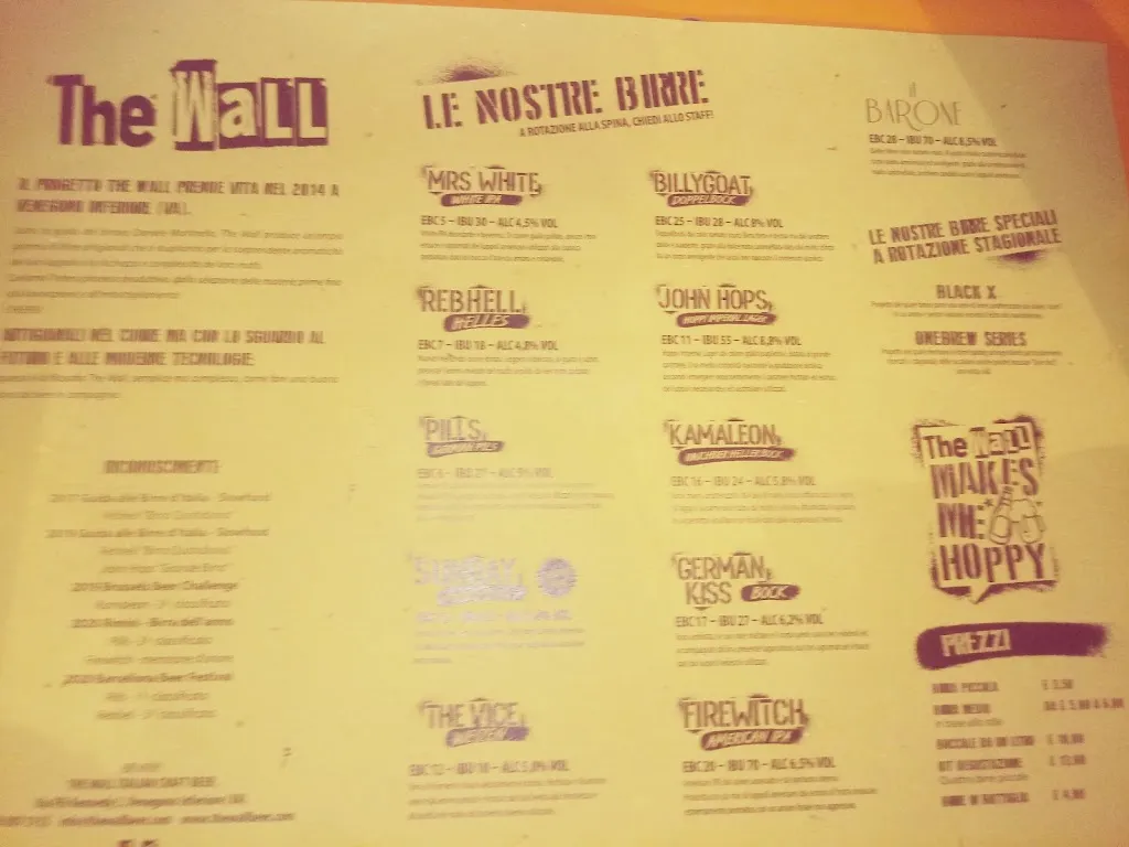 Menu_The Wall - Brewpub_Venegono Inferiore_image_1