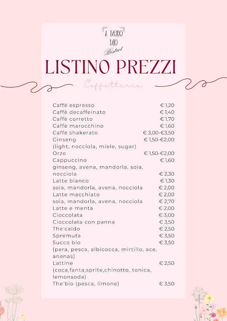 Menu_A Modo Mio Bistrot - Venegono Superiore_Venegono Inferiore_image_1