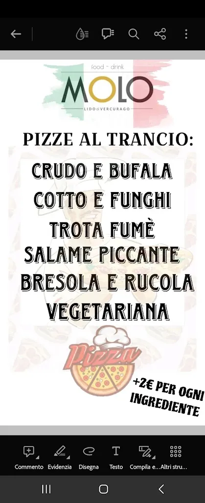 Menu_Molo - Lido di Vercurago - bar - cucina - pizzeria_Vercurago_image_3