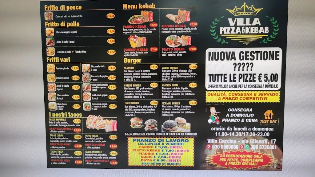 Menu_Villa pizza & kebab_Villa Carcina_image_2