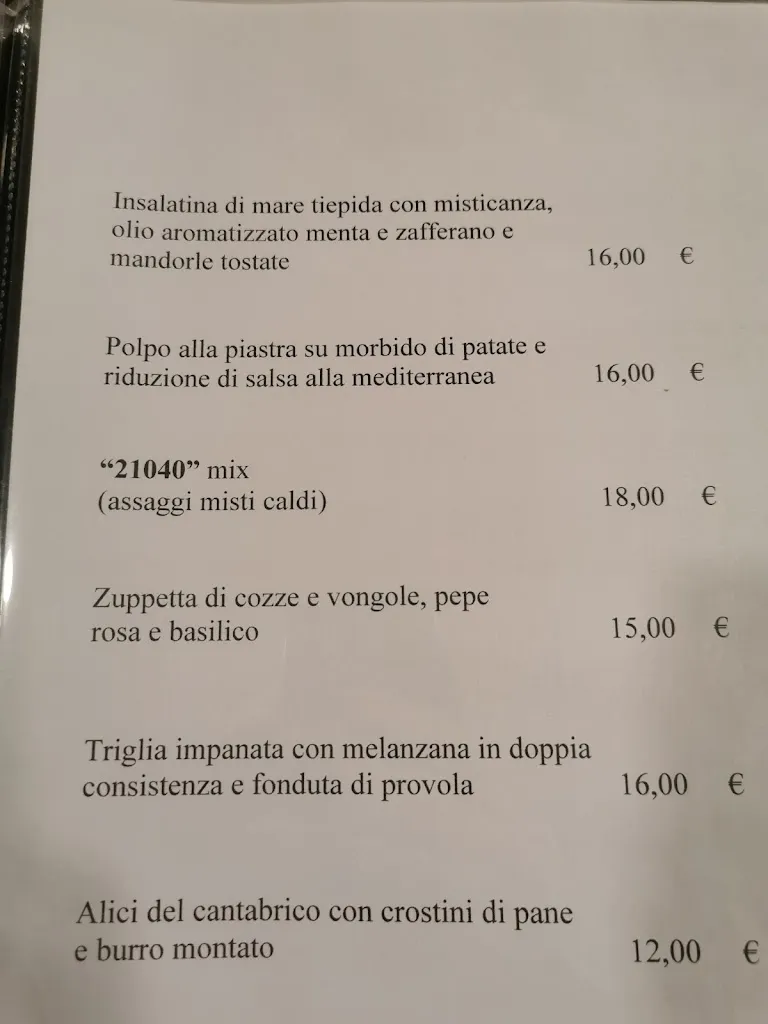 Menu_21040 Italian Seafood Restaurant_Vigevano_immagine_2