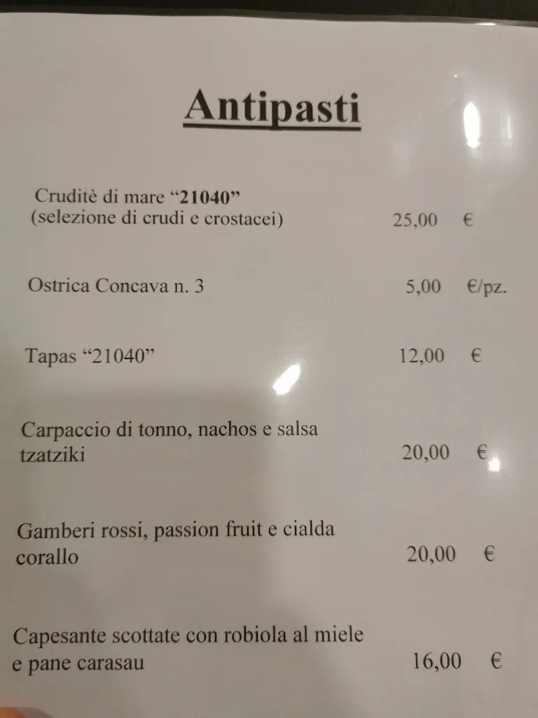 Menu_21040 Italian Seafood Restaurant_Vigevano_immagine_4