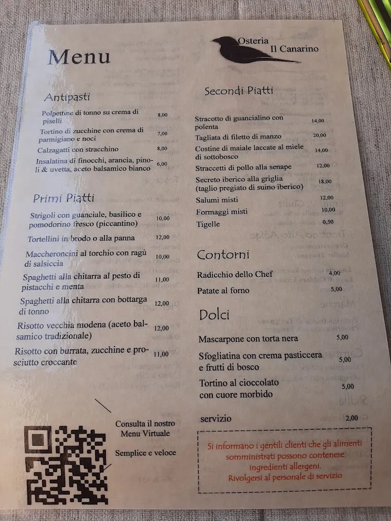 Menu_Osteria Il Canarino_Vignola_image_4