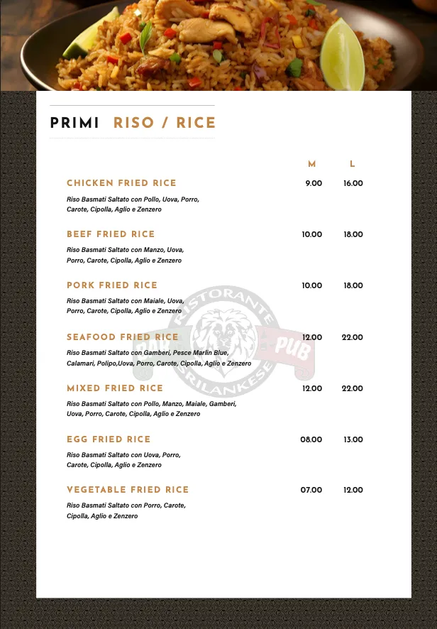 Menu_Silva Ristorante Sri lankese_Vignola_image_2