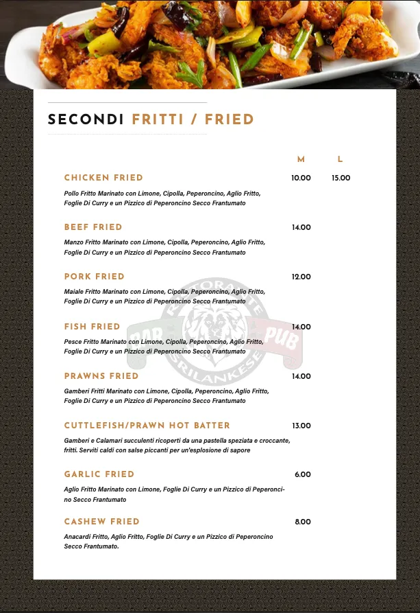 Menu_Silva Ristorante Sri lankese_Vignola_image_3