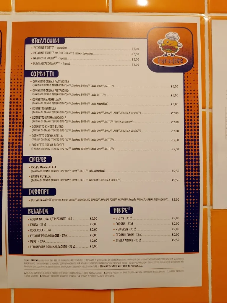 Menu_Paninoteca paradise_Casalnuovo Monterotaro_image_1