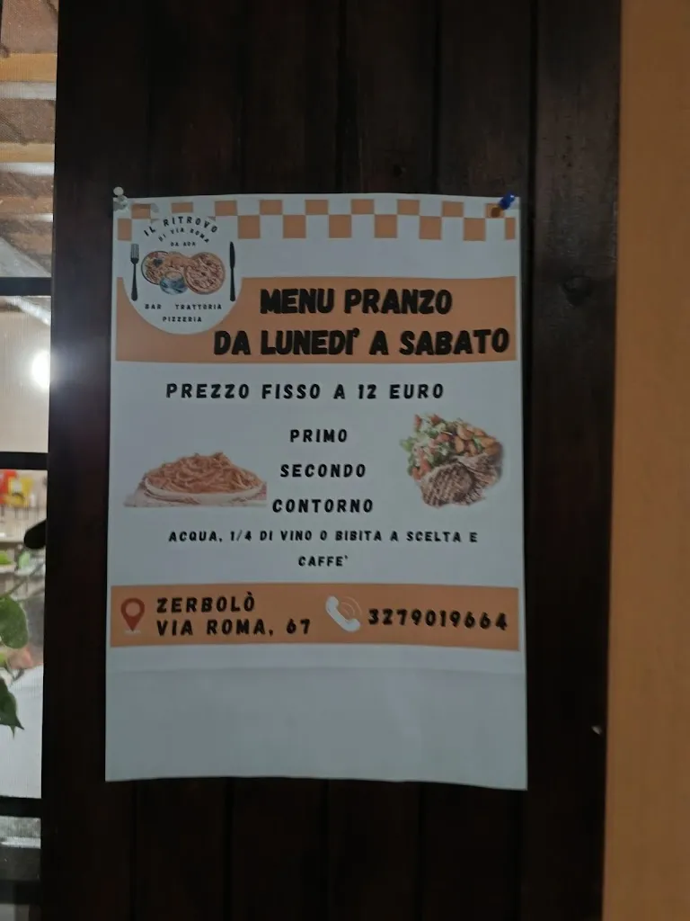 Menu_IL RITROVO DI VIA ROMA BAR TRATTORIA PIZZERIA_Zerbolò_image_1