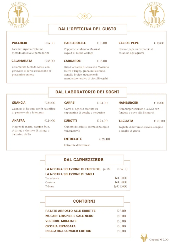 Menu_Lomo Restaurant, Exclusive Beef & Gourmet Pizza_Zibido San Giacomo_image_1