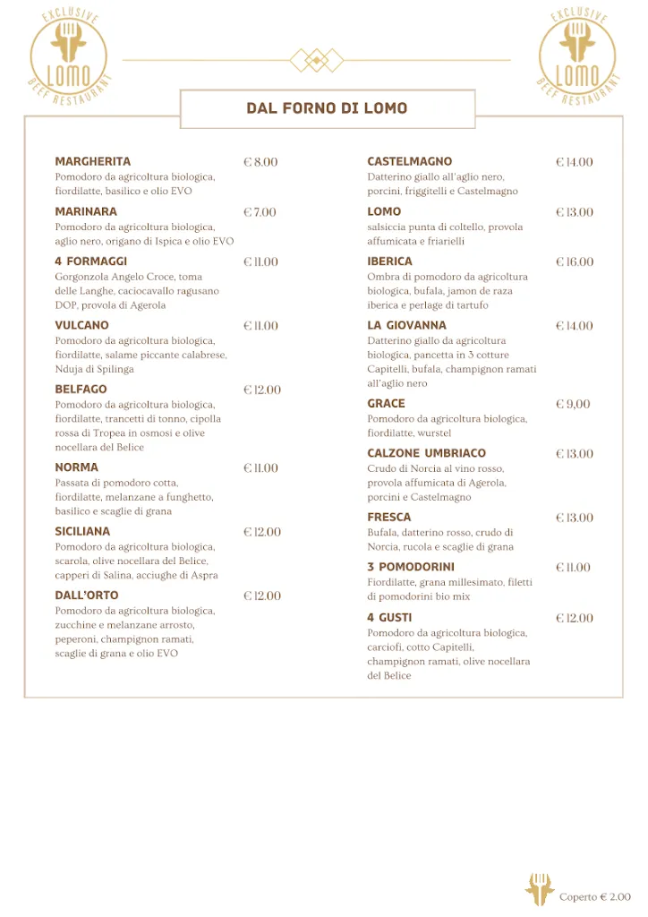 Menu_Lomo Restaurant, Exclusive Beef & Gourmet Pizza_Zibido San Giacomo_image_2